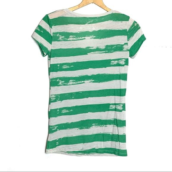 Gray and Green St Patrick’s Day Lucky Charm Scoop V Neck Short Sleeve Tee Shirt - Picture 2 of 6